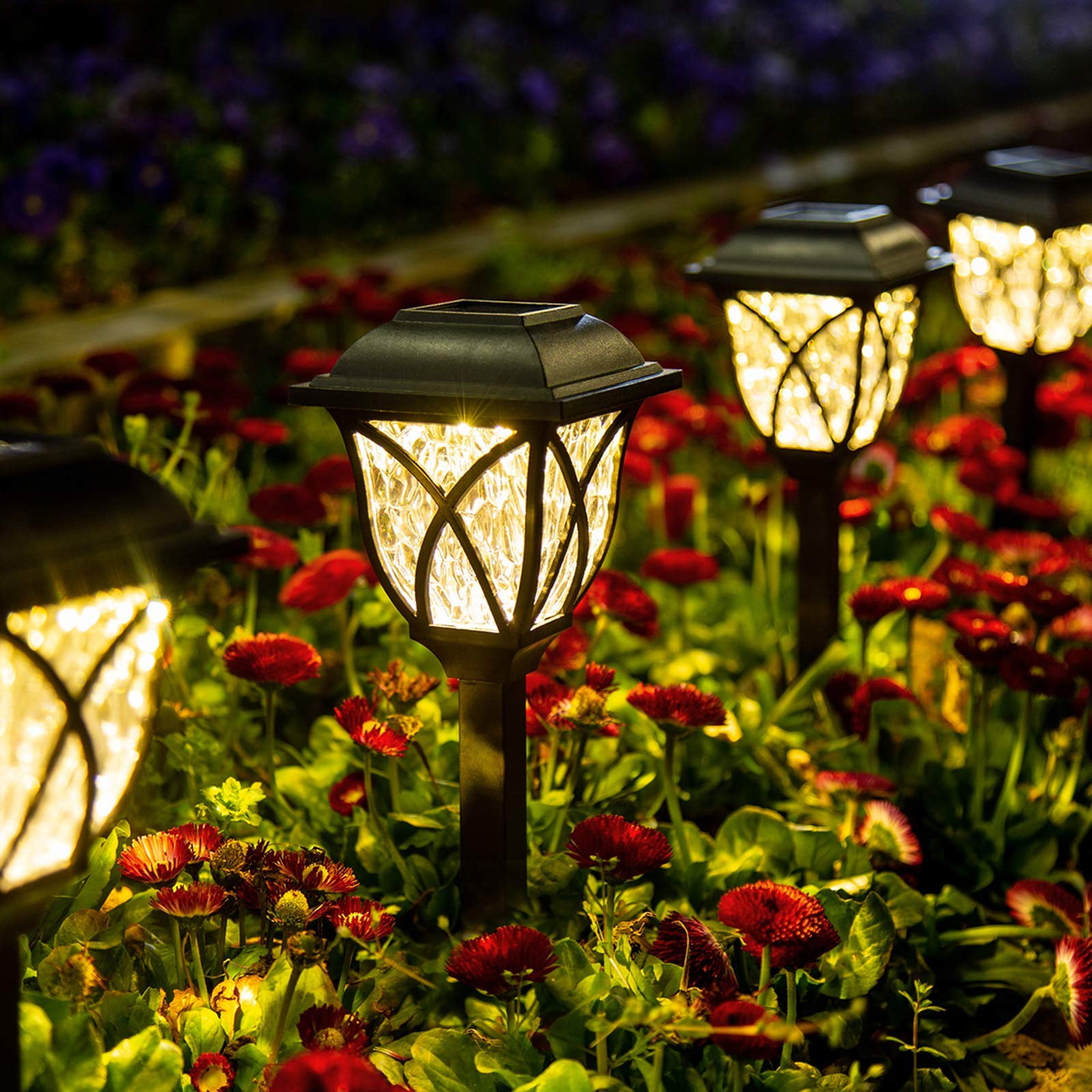 Luces Solares Para Jardín Gigalumi, Paquete De 8, Impermeables, Blanco Cálido