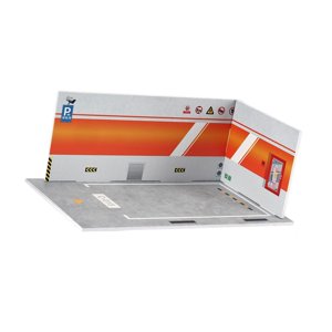 Magideal - 1/24, Caja De Exhibición Para Estacionamiento, Modelo De Garaje Para Coche, Caja De Almacenamiento Para Coche, Soporte De Exhibición Para Juguete De , Naranja