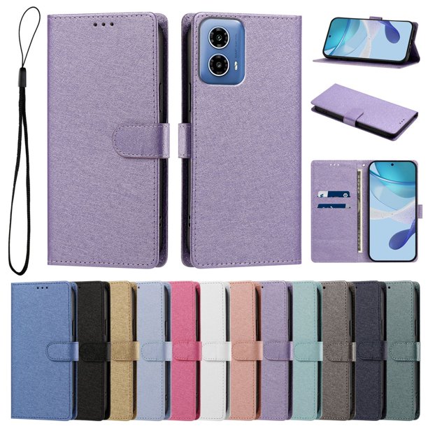 Cartera Protectora para Motorola Moto G34 con Soporte, Lila