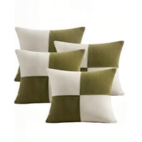 Genérico - Set De 4 Fundas De Cojin 45Cmx45Cm Chenille Rombo Color Verde