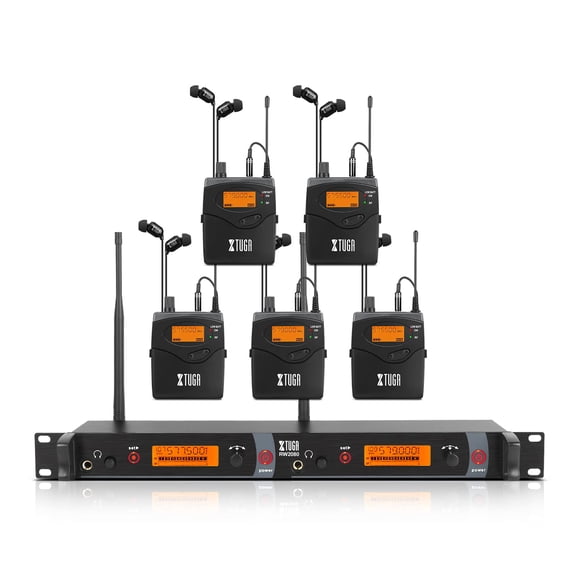 Sistema IEM XTUGA RW2080 Inalámbrico con 5 Bodypacks UHF