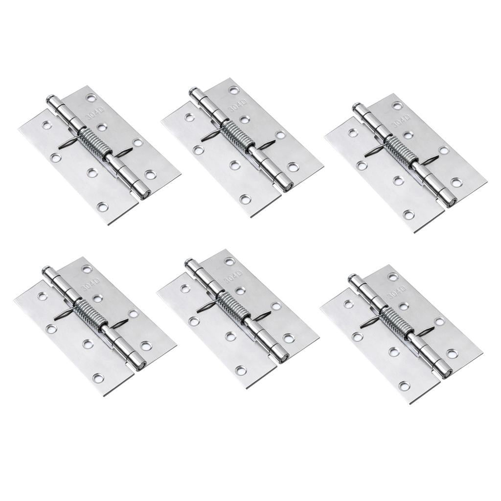 Magideal - Bisagra De Puerta Con Resorte De Cierre Automático De 6 Piezas Bisagra Con Resorte Fácil De Instalar Versátil Para Puerta Trasera Accesorio Resistente 4 Pulgadas