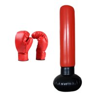 Magideal - Bolsa De Boxeo Inflable Con Guantes De Boxeo Juguete De Boxeo Multifunción Resistente Para Un Dispositivo De Boxeo Para Niños Para Practicar Kickboxin Rojo