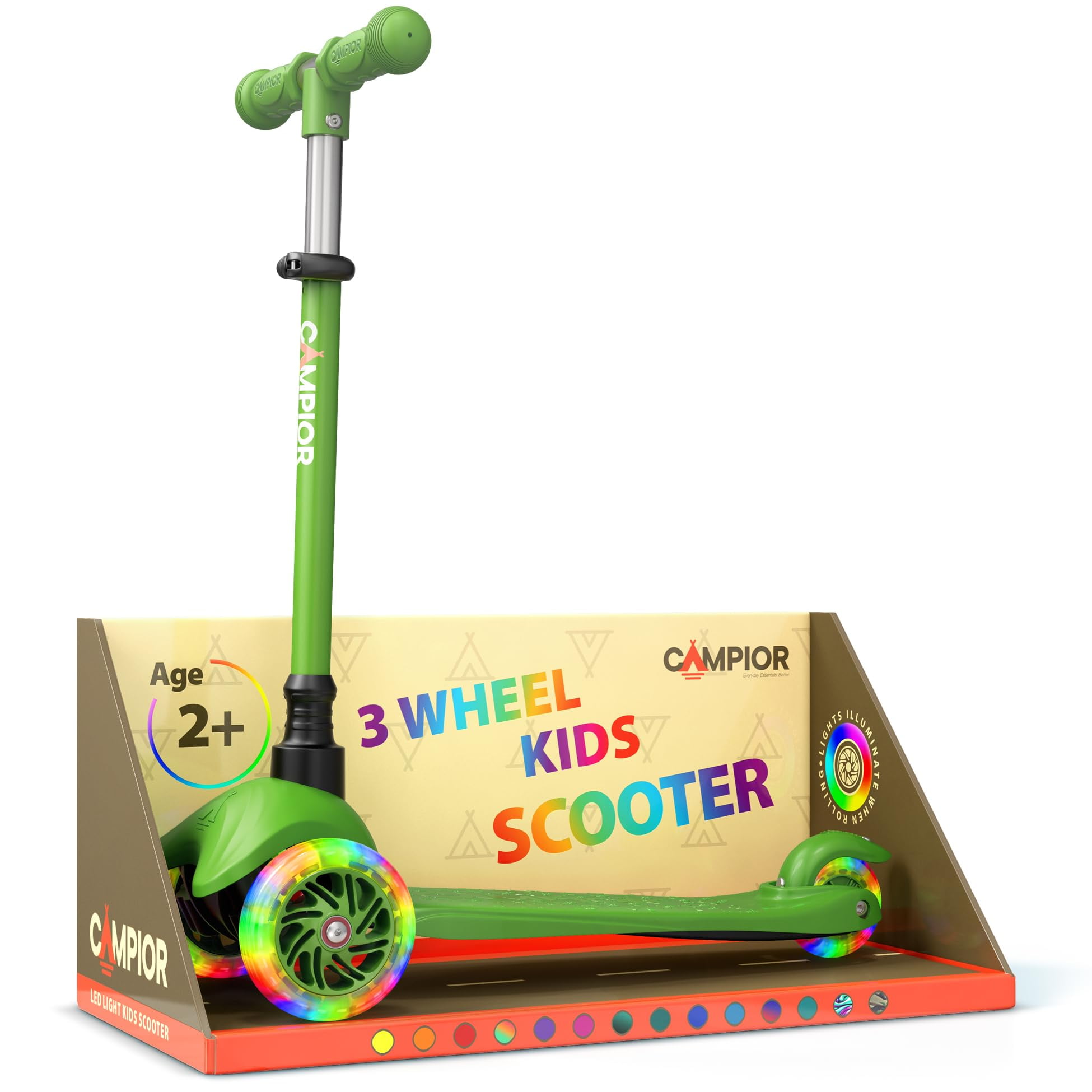 Scooter Infantil Campior Mini De 3 Ruedas Con Luces Led Y Manillar Ajustable