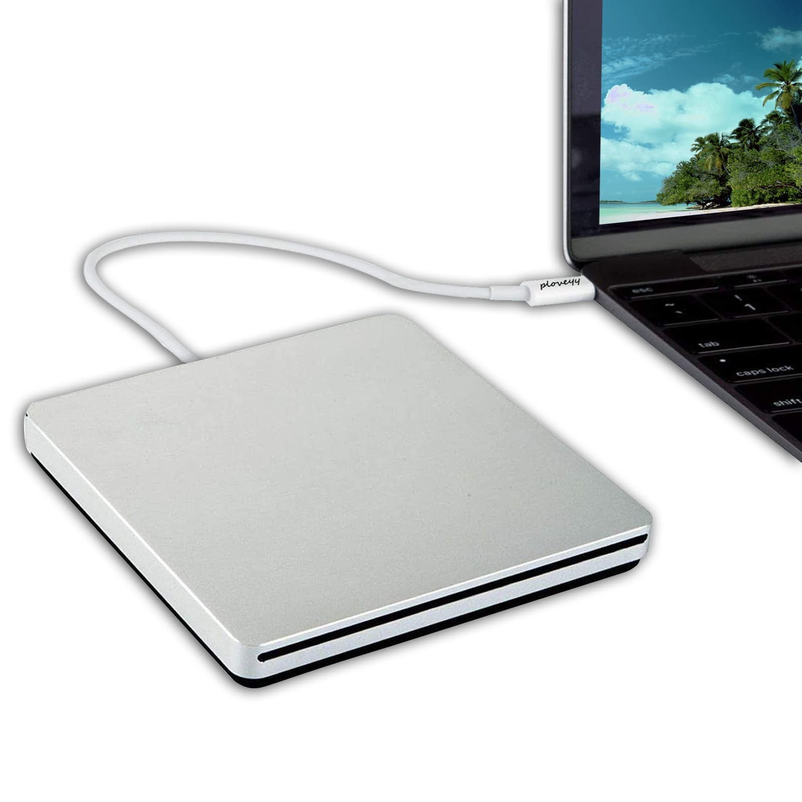 Unidad Externa De Cd Dvd Ploveyy Usb-c Superdrive Para Mac Silver