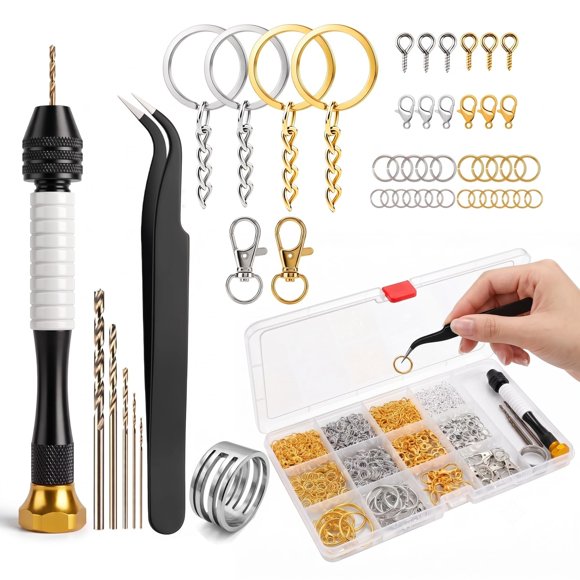 Kit de Torno de Mano Korwuira 488 Piezas para Fabricar Llavero