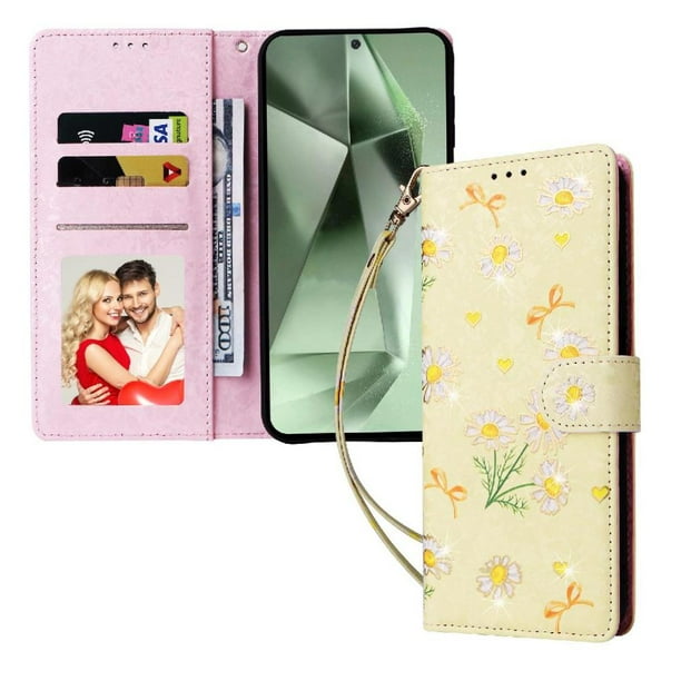 FOXDOCK Funda Tipo Cartera Floral para iPhone 17 Pro ,Funda con Tapa de Cuero PU, Protección Antigolpes con Ranuras para Tarjetas y Soporte