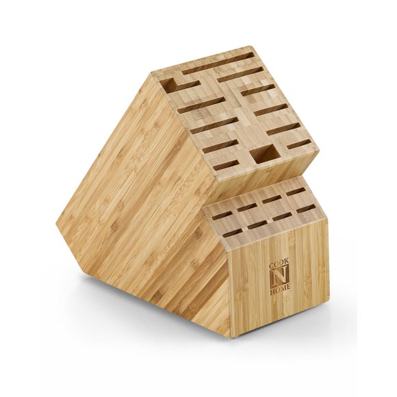Bloque de almacenamiento de cuchillos Cook N Home Bamboo con 20 ranuras