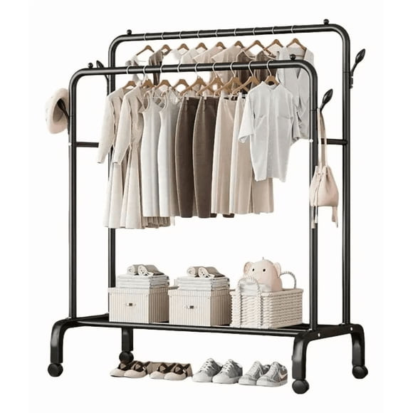 Perchero Ropa Metalico Doble Organizador Closet