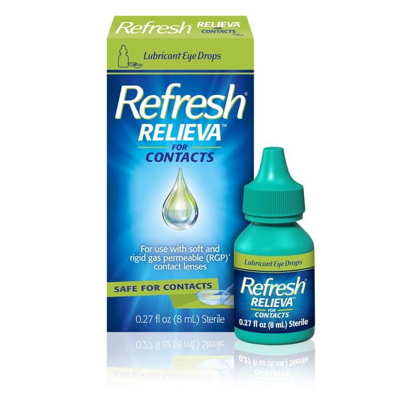 Eye Drops Refresh Relieva para lentes de contacto, lubricante estéril de 8 ml