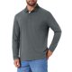 thumbnail image 5 of INSPIRE CHIC Camisetas de Polo de Golf de Manga Larga con Bolsillo y Botones de Contraste para Hombre XL Gris Oscuro, 5 of 6