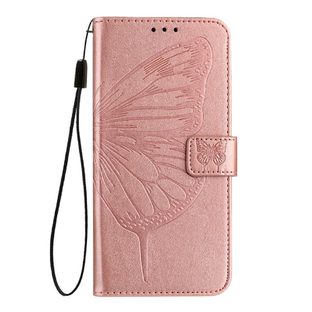 Funda Cartera Mariposa Para Samsung Galaxy A16 5g Con Soporte Y Ranuras Para Tarjetas Oro Rosa