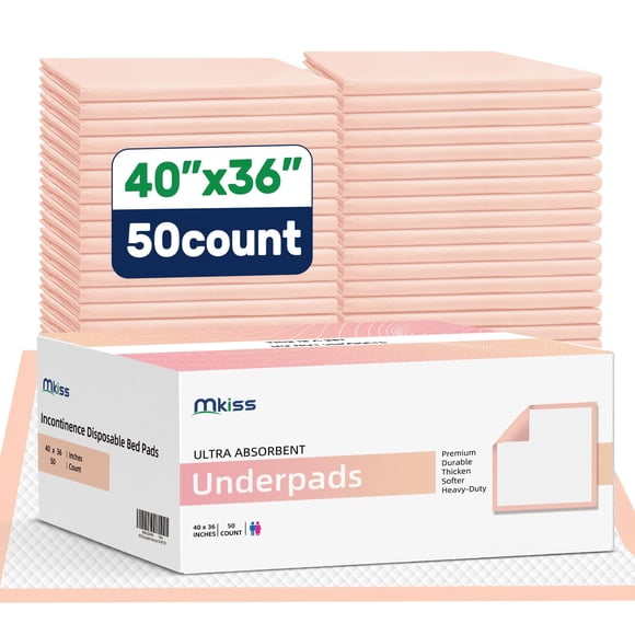 Almohadillas de cama MKISS extra grandes, 40 x 36 cm, desechables, 50 unidades