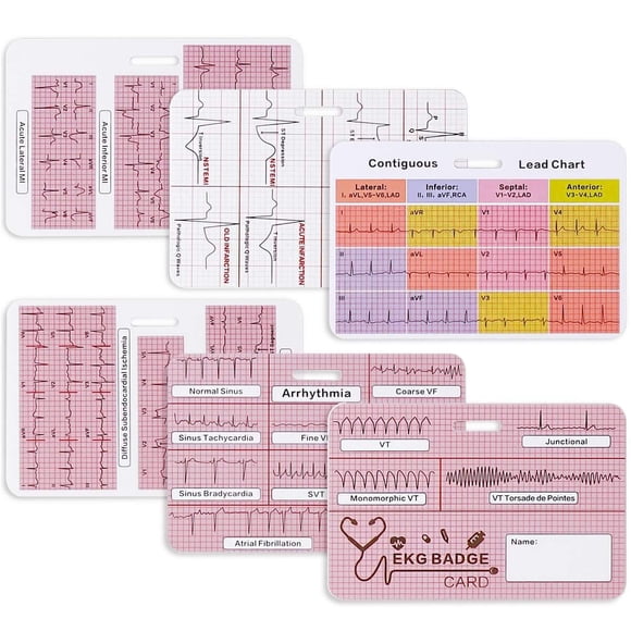Tarjetas De Referencia De Ecg Ekg Para Enfermería Paquete De 3