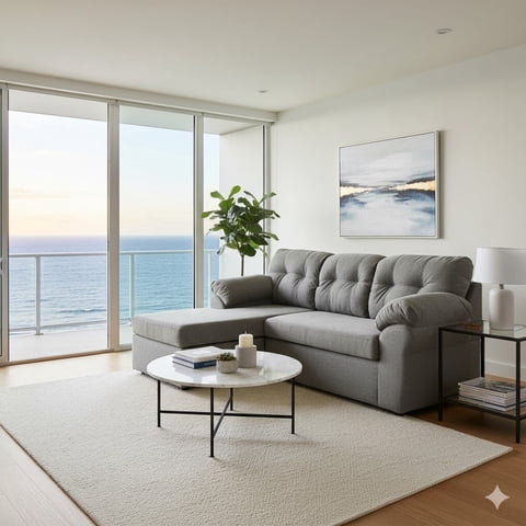 Deco Outlet - Modular Polonia 3.1 Intercambiable Tela Gris Medio