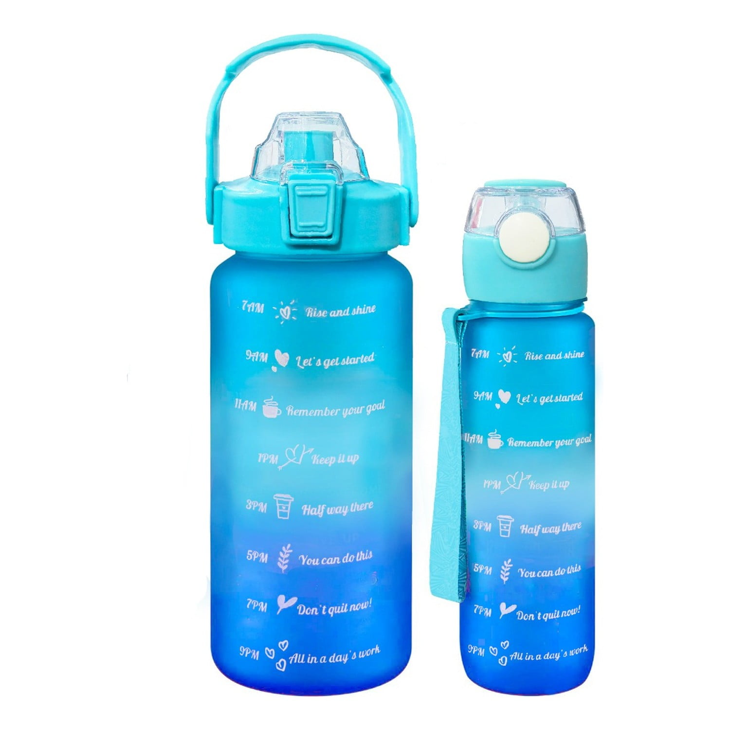 Genérico - Botellas De Agua Motivacionales 2l Y 900ml Turquesa