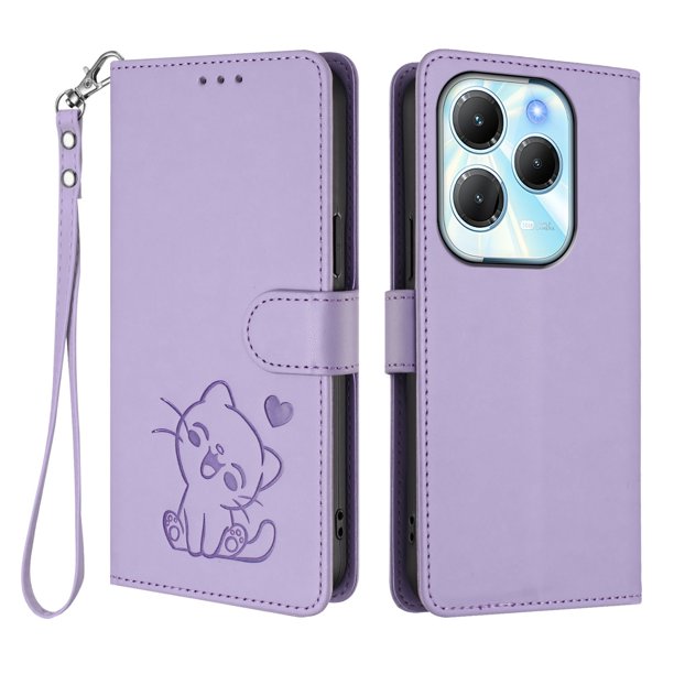 Infinix HOT 40 4G Funda Billetera con Ranuras para Tarjetas, Lila Claro