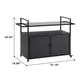 thumbnail image 1 of Outdoor Wicker Bar Cart, Patio Wine Serving Cart w/Wheels , Rolling Rattan Beverage Bar Counter Table w/Glass Top for Porch Backyard Garden Poolside Party, Light brown, 1 of 3