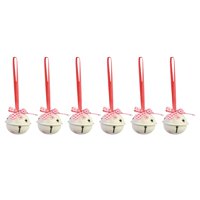 Bothyi - 6 Piezas Campanas De Navidad 2023 Decorativas Con Lazo Para Sala De Navidad Vacaciones Blanco