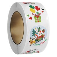 Magideal - 500 Uds. Rollo De Pegatinas Navideñas, Pegatinas Bonitas Para Sobres, Pegatinas Navideñas De 1 Pulgada Para Manualidades Diy, Decoración Navideña Para Estilo A