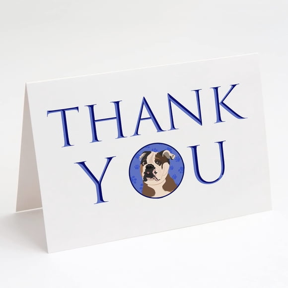 Set de tarjetas de felicitación Caroline's Treasures CK8998GCA7P Bulldog Inglés 8 pzs