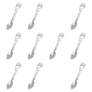 Magideal - 10 Piezas Tenedor Cuchara Camping Herramienta Multifunción Botella Abrelatas Acero Inoxidable Portátil Reutilizable Adecuado Para Picnic Senderismo B Plata
