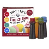 Colorante Alimentario Watkins, Surtido, 4 Botellas, 8 Ml