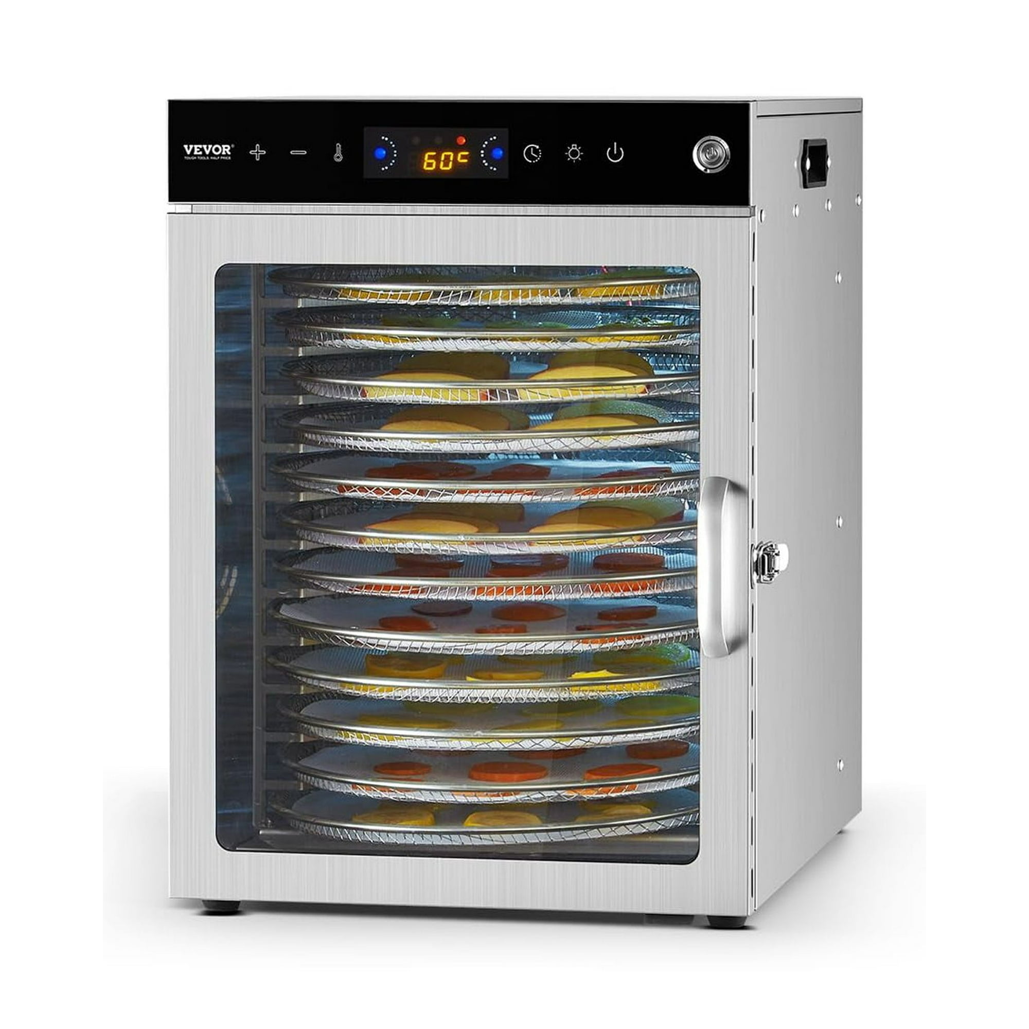 Deshidratador Vevor Rotary 12 Bandejas Acero Inoxidable 800w