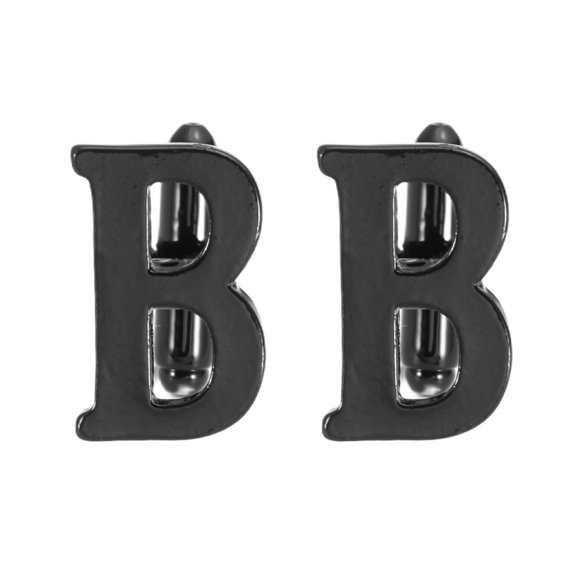 Uxcell Gemelos Iniciales, Clásicos con Letra del Alfabeto B Gemelos para Hombres 26 Letras A-Z con Caja de Regalo para Hombres Padre Esposo Regalo de Bodas Negocios Fiesta de Cumpleaños, Negro