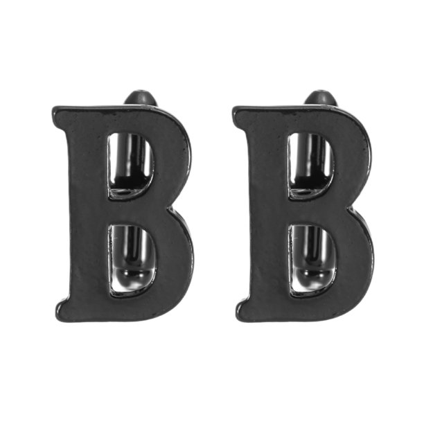 Uxcell Gemelos Iniciales, Clásicos con Letra del Alfabeto B Gemelos para Hombres 26 Letras A-Z con Caja de Regalo para Hombres Padre Esposo Regalo de Bodas Negocios Fiesta de Cumpleaños, Negro