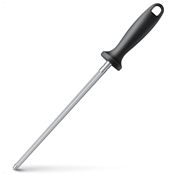 Varilla afiladora de cuchillos FANERFUN de acero al carbono de 33 cm con orificios para colgar