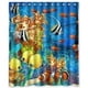 thumbnail image 1 of Cortina de ducha con diseño de peces, barcos, veleros y corales en el fondo del mar, juego de cortinas de baño con ganchos, tamaño 60 x 72 pulgadas, 1 of 3