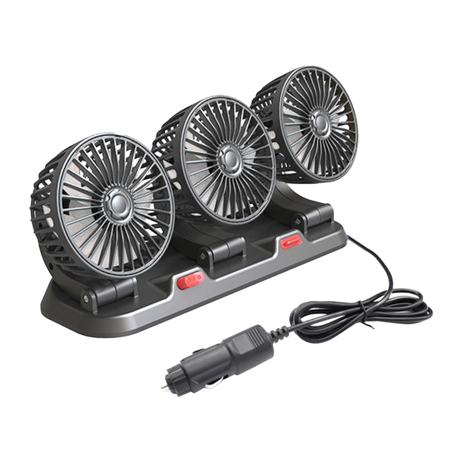 Bothyi - Ventilador De Refrigeración Para Coche, Cabezal Triple Para Camión, Suv, Ventilador De Circulación De Aire Eólico De Dos Velocidades, 5V, 12W