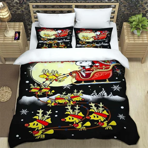 x2390 Bed SheetsCartoon Pattern Quilt Cover With Pillowcases Digital Printed Bedding Set Twin Full Christmas Gift 3-Piece Bedding Set (1 Duvet Cover + 2 Pillow Shams) nj2390