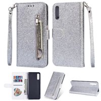 Funda Para Foxdock Elegante Funda Samsung Galaxy A50 Glitter Con Cremallera-Ideal Para El Uso Diario