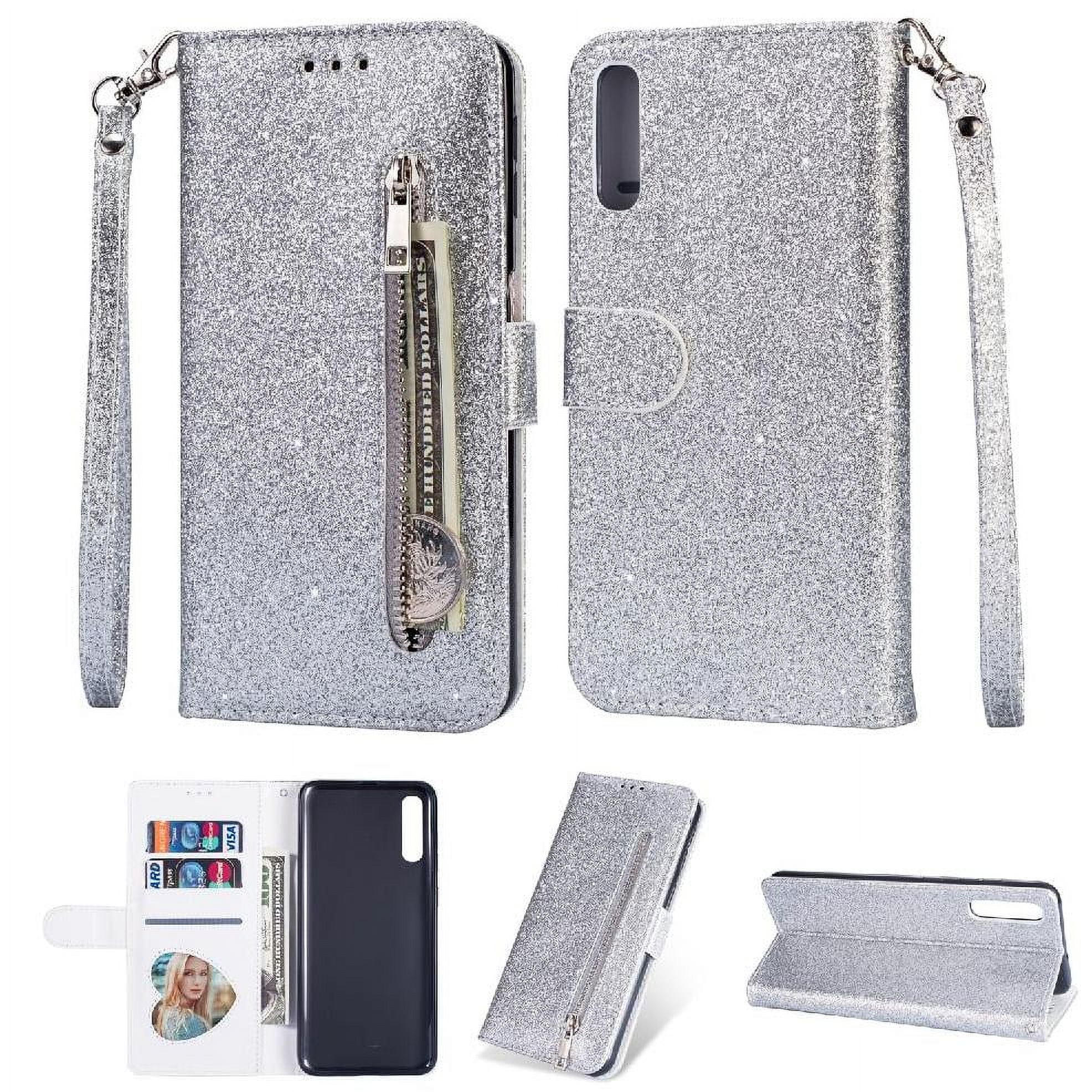 Funda Para Foxdock Elegante Funda Samsung Galaxy A50 Glitter Con Cremallera-ideal Para El Uso Diario