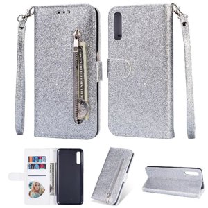 Funda Para Foxdock Elegante Funda Samsung Galaxy A50 Glitter Con Cremallera-Ideal Para El Uso Diario