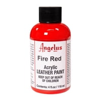Pintura Acrílica Para Cuero Angelus Rojo Fuego 118 Ml