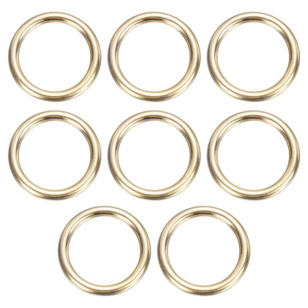 8 Paquete de Anillos en O de Latón, 1.57" OD. 1.22" Grosor Anillo Redondo de Latón Sin Costura Soldado, Hebillas de Anillo Redondo, Tono Dorado