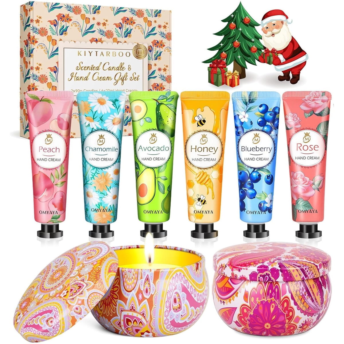 Set Regalo Omyaya Velas Aromáticas Crema De Manos 8 Piezas Mujer