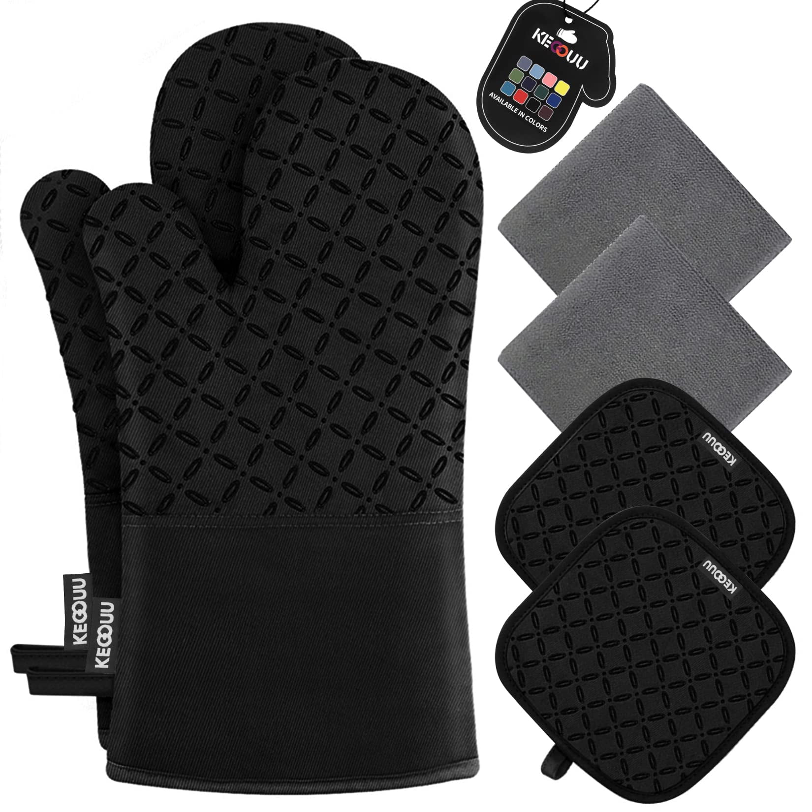 Juego De Guantes Y Soportes Para Ollas Kegouu De Alta Resistencia Al Calor