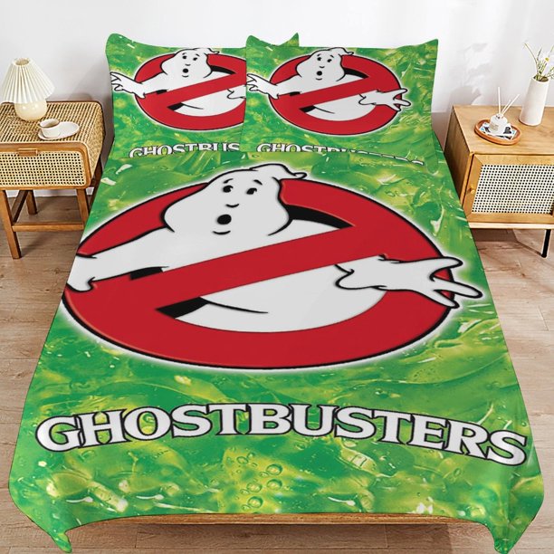 x653 Ghostbusters Bed Duvet Cover Microfiber Bedding Sets 3D Printed Lightweight 3 Piece Comforter Sets, 1 Duvet Cover And 2 Pillow Shams for Kids Boys Girls 90"x90" jn653