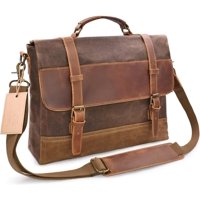 Genérica - Maletín Bandolera Viaje Hombre Lona Café