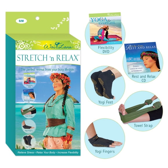 Tapete de yoga Wai Lana Stretch 'n Relax con Yogi Feet mediano/grande