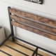 thumbnail image 3 of Full Size Platform Bed Frame with Rustic Vintage Wood Headboard, Strong Metal Slats Support Mattress Foundation, No Box Spring Needed Rustic Brown, 3 of 3