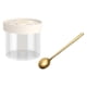 thumbnail image 3 of Recipiente de almacenamiento de alimentos transparente Contenedor de almacenamiento Recipiente de vidrio de borosilicato alto con escala multifunción 200ml con cuchara, 3 of 5