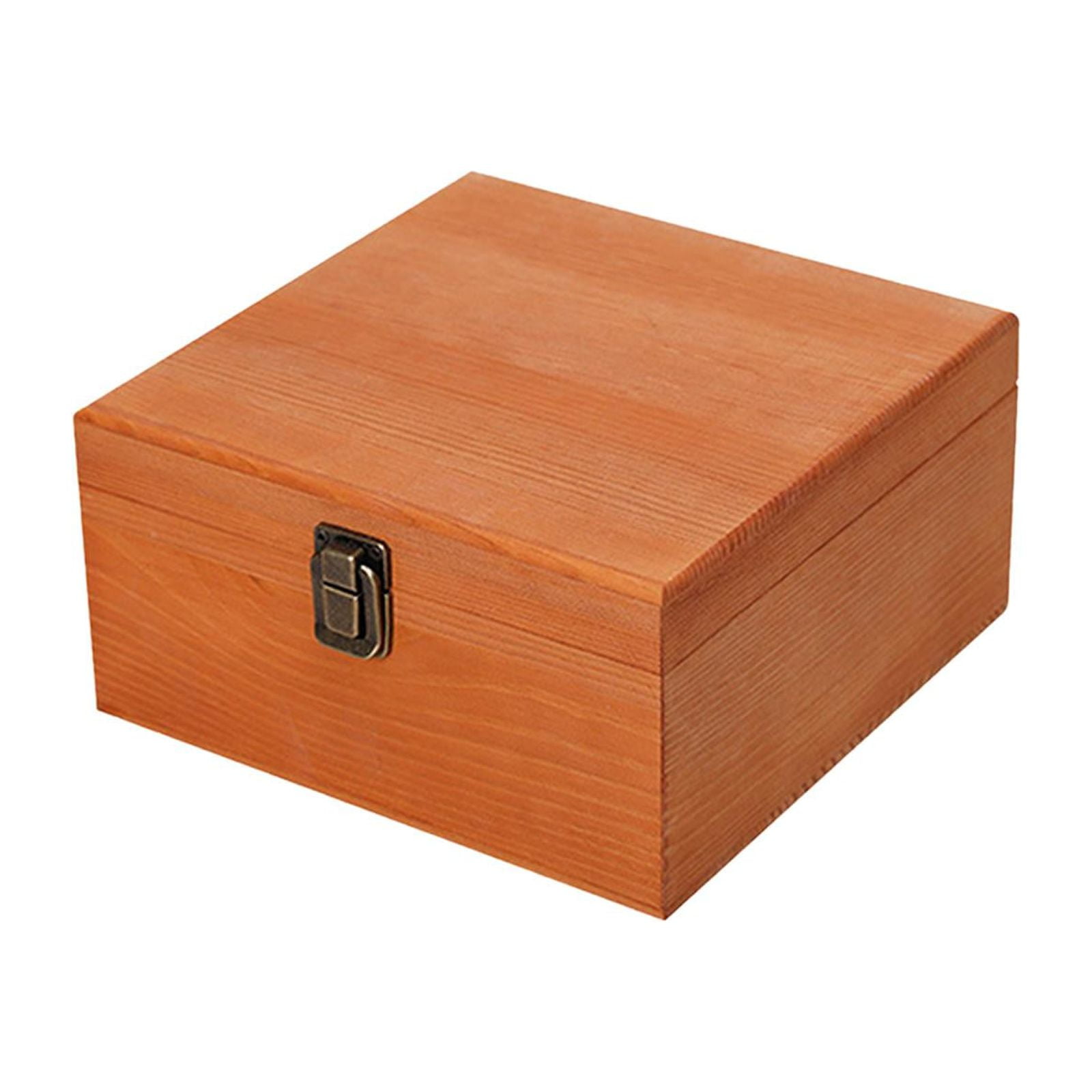 Bothyi - Caja De Almacenamiento De Madera Decoraciones Portátiles Para El Hogar Caja De Regalo Sin Terminar Caja De Baratija Marrón 19.5x19.5x10cm