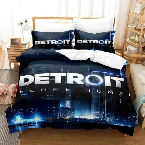 Game Detroit Become Human Bedding Set Duvet Cover Bed Set Quilt Cover Pillowcase Comforter Boys Adult Bed Sheets
