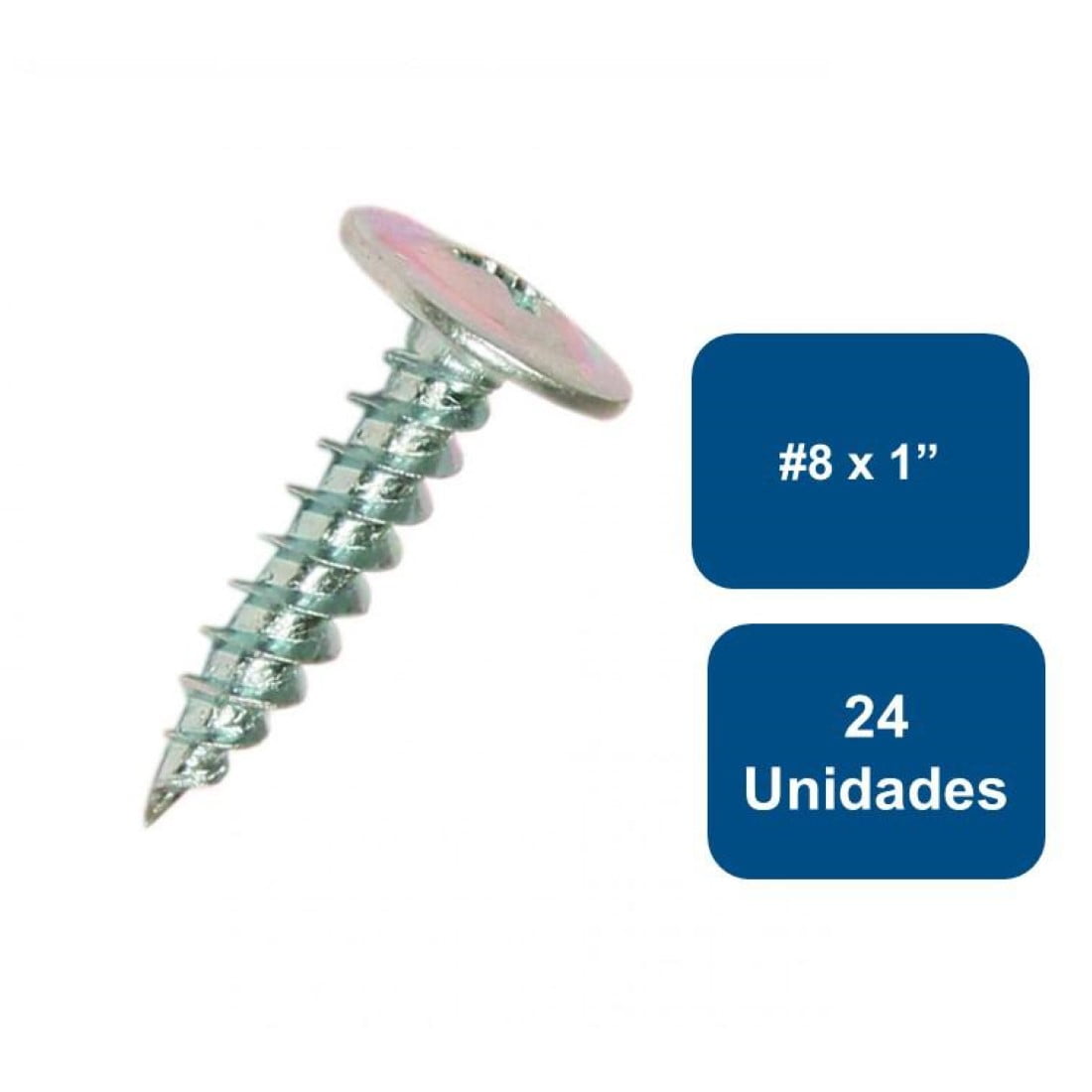Rukafe Basics - Tornillo Cabeza Lenteja Punta Fina #8 X 1" 24un.