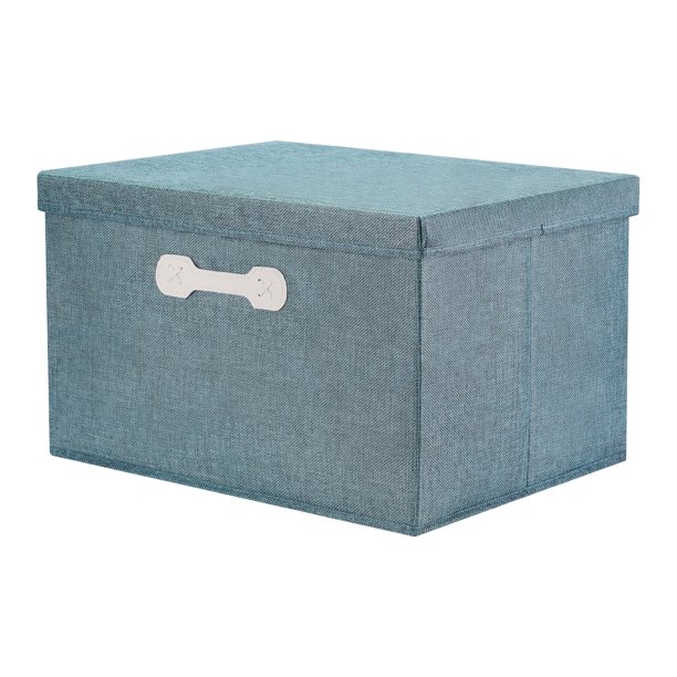 REGALWOVEN Cubo de Almacenamiento, Contenedor de Tela con Tapa y Asa para Estantes y Armarios, Cesta Plegable para Organizar Ropa y Libros Verde 18.1*14.2*11in